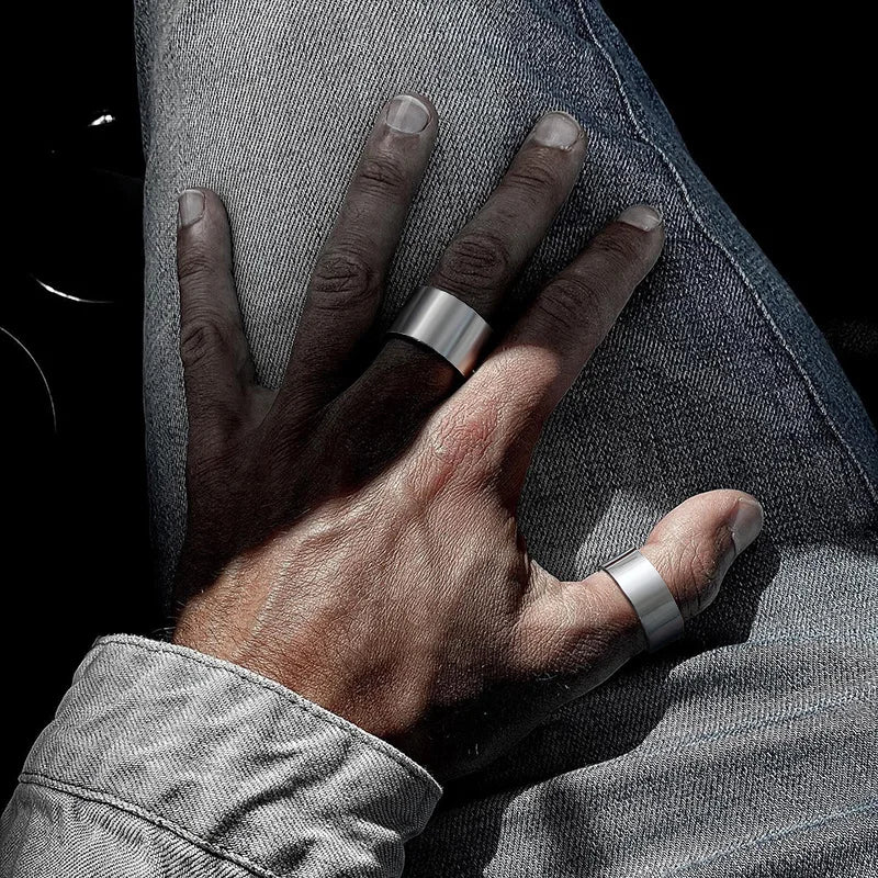 Cuff Knuckle Ring,Adjustable Stainless Steel Rings,Above The Knuckle Ring,Midi Tube Cuff Ring,Boho Wide Band Ring,