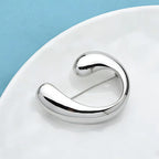 PENDRA Stainless Steel Curved Brooch