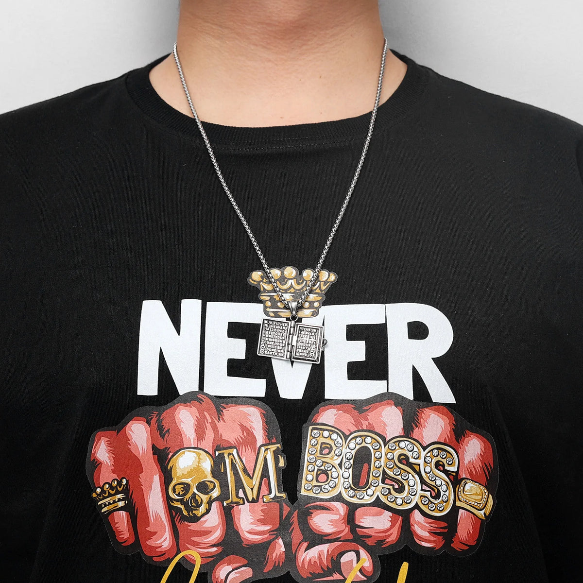 PENDRA Holy Bible Steel Necklace