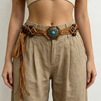 PENDRA Demiine Floral Boho Waist Chain Belt