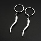 Y2K Star Swirl Earring Accessory For Egirl Boy Stainless Steel Silver Color Daily Streetwear Dark Kpop Ear Hoops Rapper Jewelry
