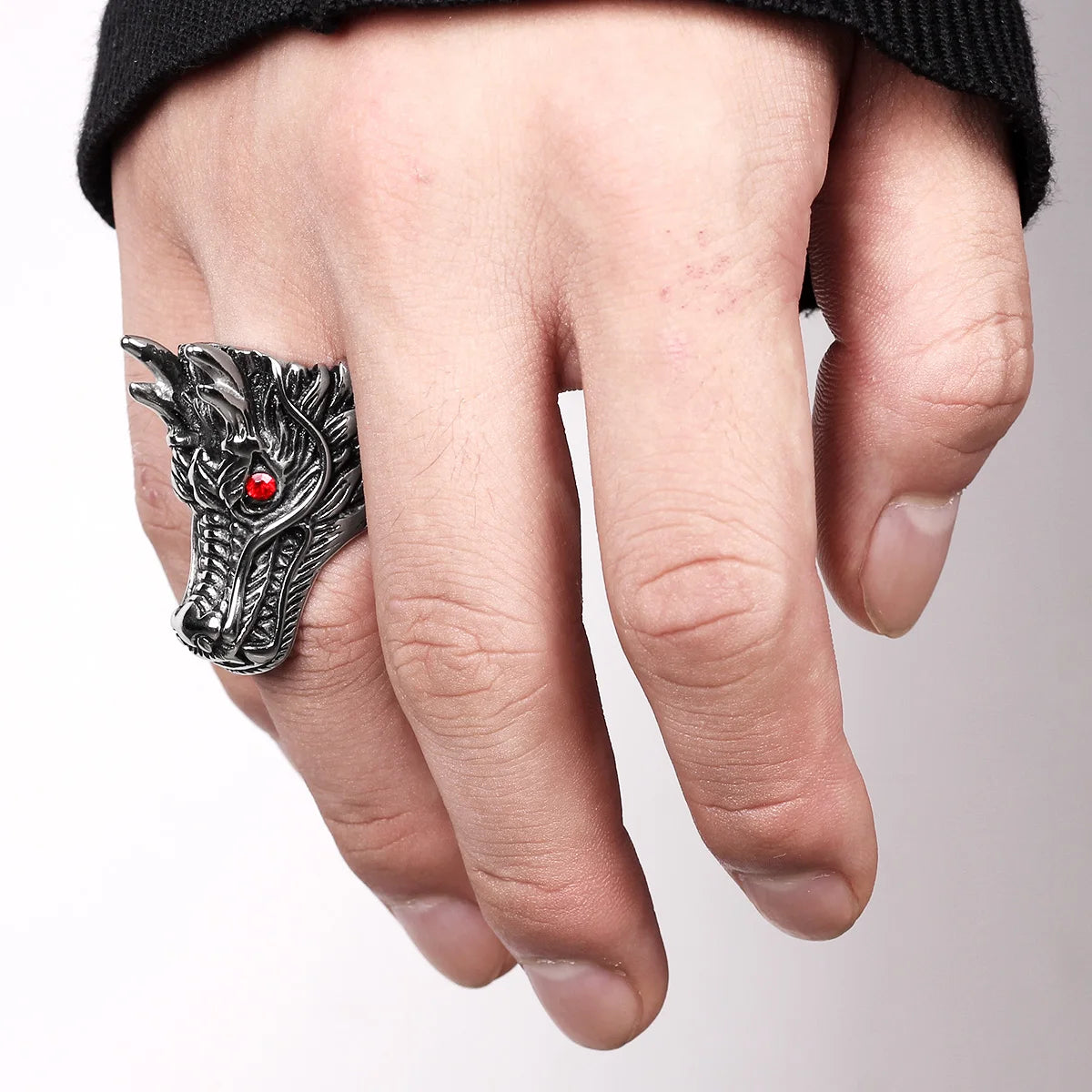 PENDRA Chinese Dragon Animal Steel Ring