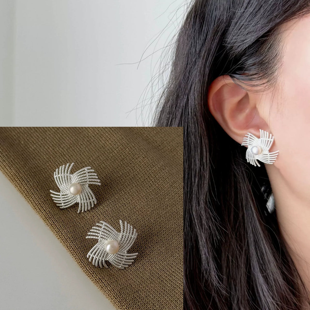 PENDRA Liquid Lava Sterling Silver Earrings
