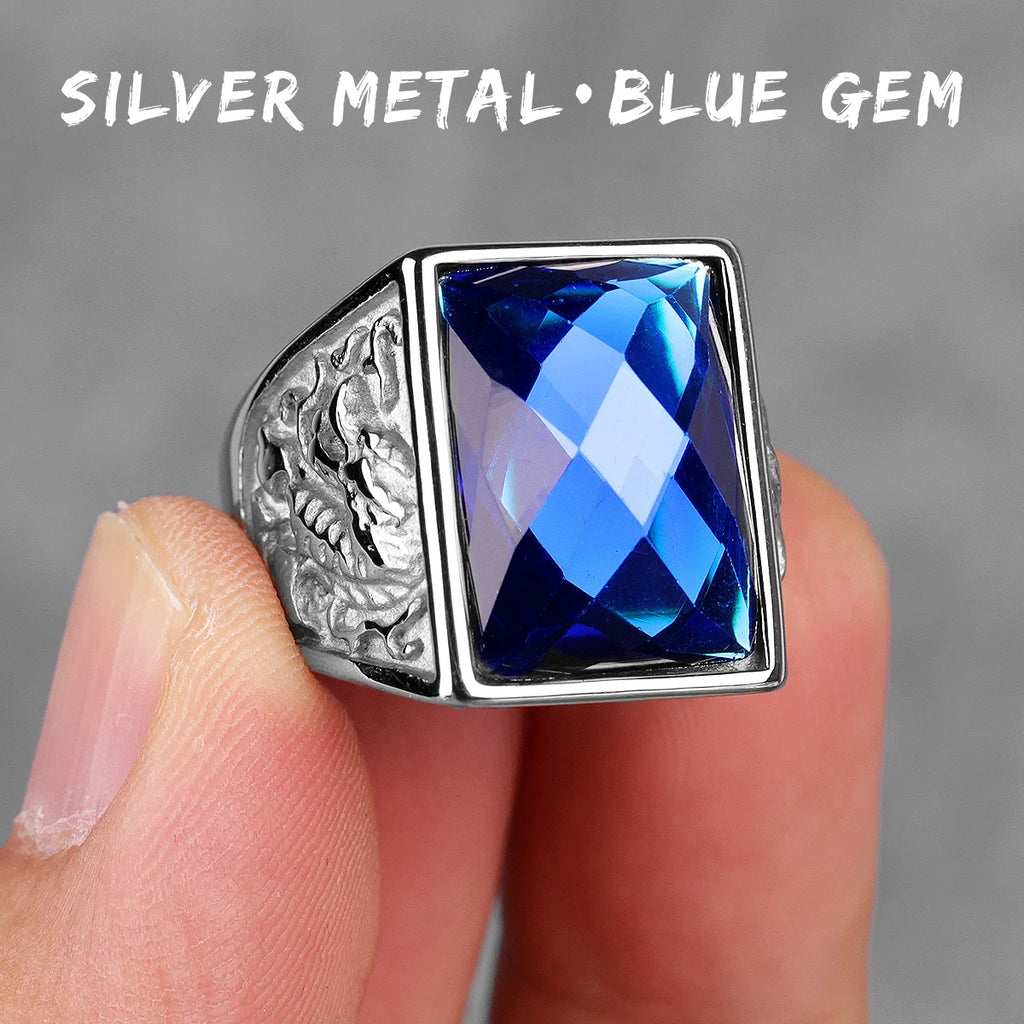 PENDRA Rhinestone Dragon Phoenix Steel Ring