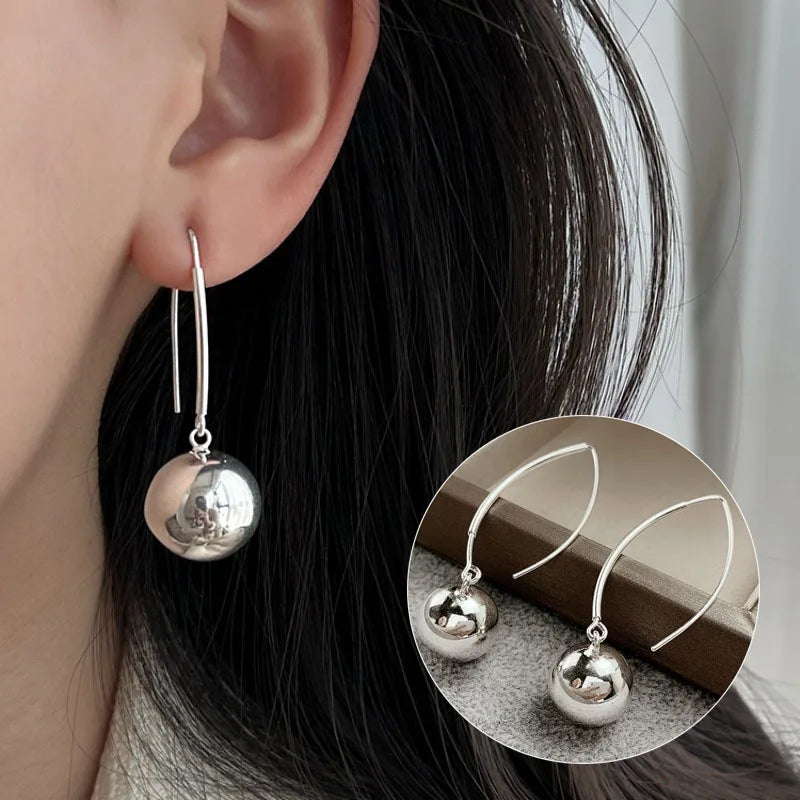 VENTFILLE 925 Sterling Silve Geometry Hoop Earring for Women Frosting Classic Minimalist Versatile Wide Jewelry Gift Dropship