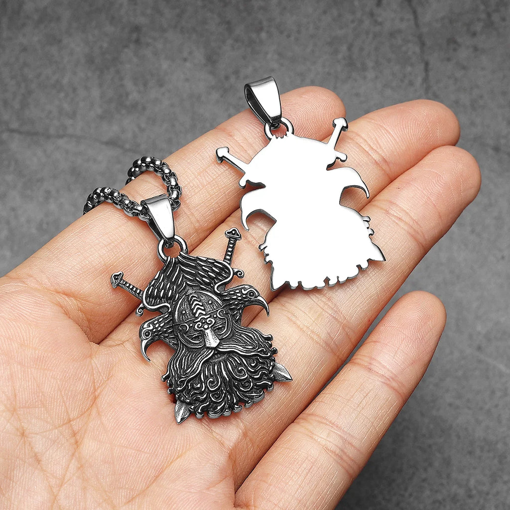 Viking Pirates Crow Men Necklaces Stainless Steel Pendant Chain Women Punk Fashion Jewelry New In Accessories Gifts Wholesale