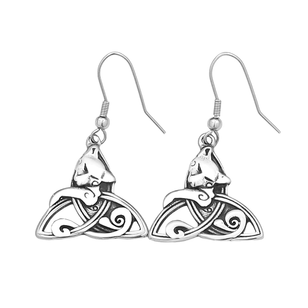 PENDRA Valknut Nordic Rune Earrings