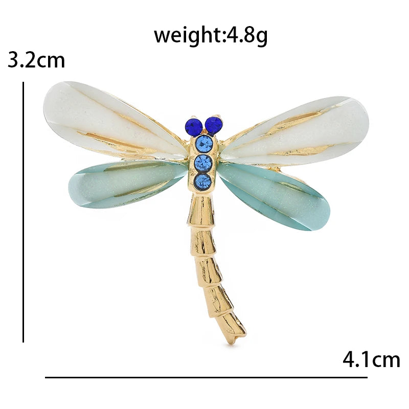 Wuli&baby Classical Dragonfly Brooches For Women Unisex 2-color Lovely Insects Party Casual Brooch Pins Gifts