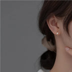 PENDRA Silver Gold Pearl Earrings