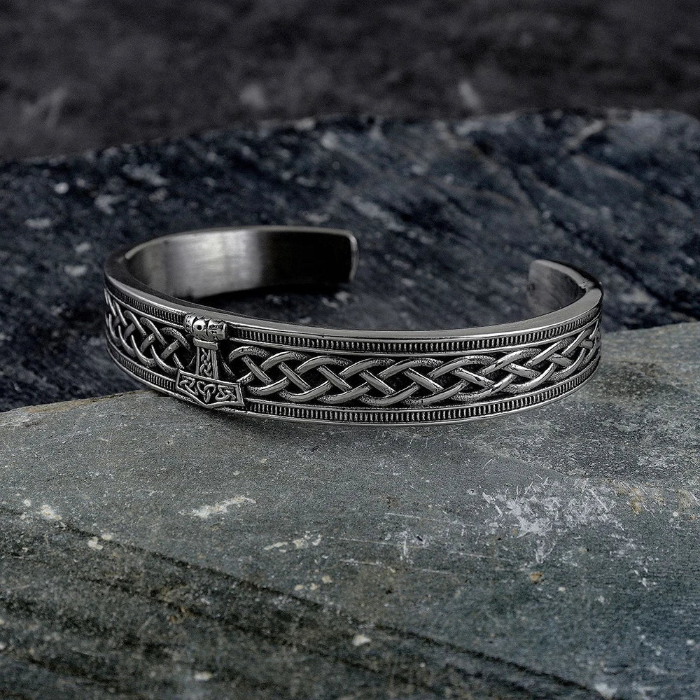 PENDRA Tree of Life Black Rune Stainless Steel Bracelet