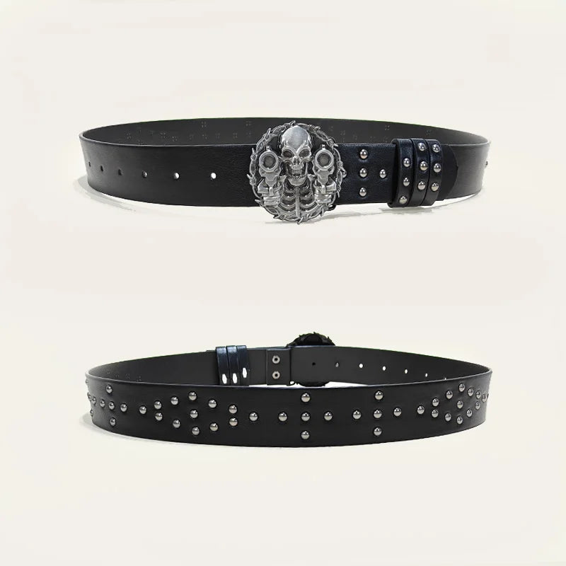 PENDRA Fayeina Black Skull Designer Belt