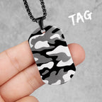 Camouflage Tag Army Long Men Necklaces Pendants Chain Punk for Boyfriend Male Stainless Steel Jewelry Creativity Gift Wholesale