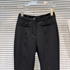 PENDRA Bowback High Waist Straight PU Leather Pants