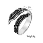 PENDRA Featheropen Stainless Steel Open Feather Ring