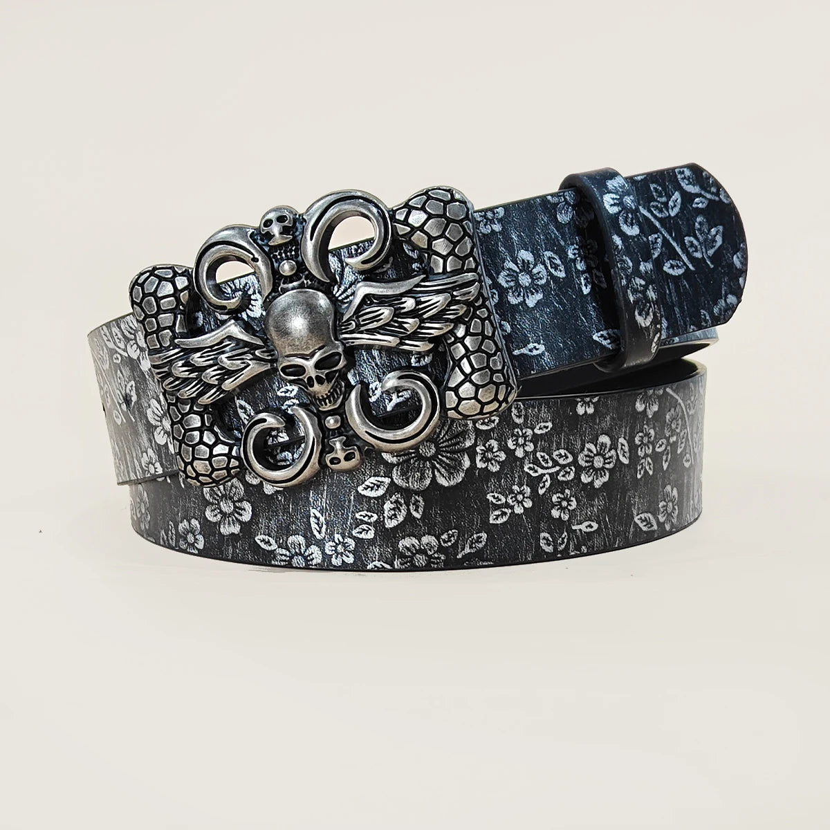 Nostalgic Design New Fashion Belt For Men Women Decoration Paired with Jeans Skirt Versatile Niche Silver Flora Black Belt