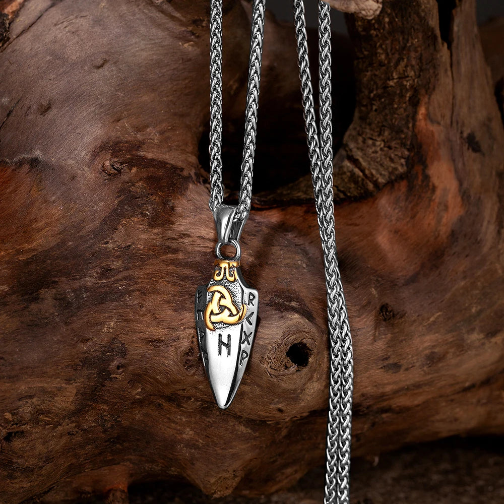 PENDRA Rune Gold Steel Necklace