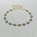 PENDRA Velara Metal Blue Gemstone Luxury Waist Chain Belt