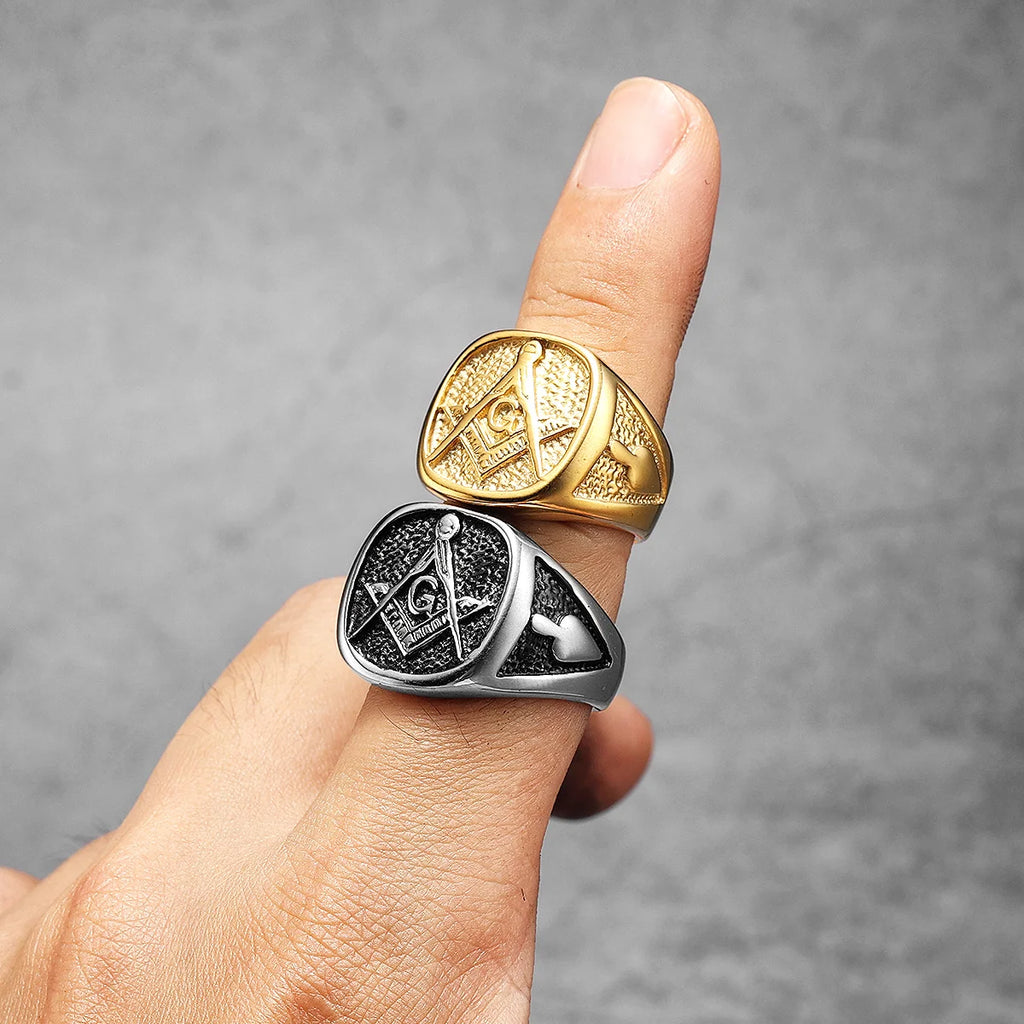 PENDRA Masonic Jewelry Punk Ring
