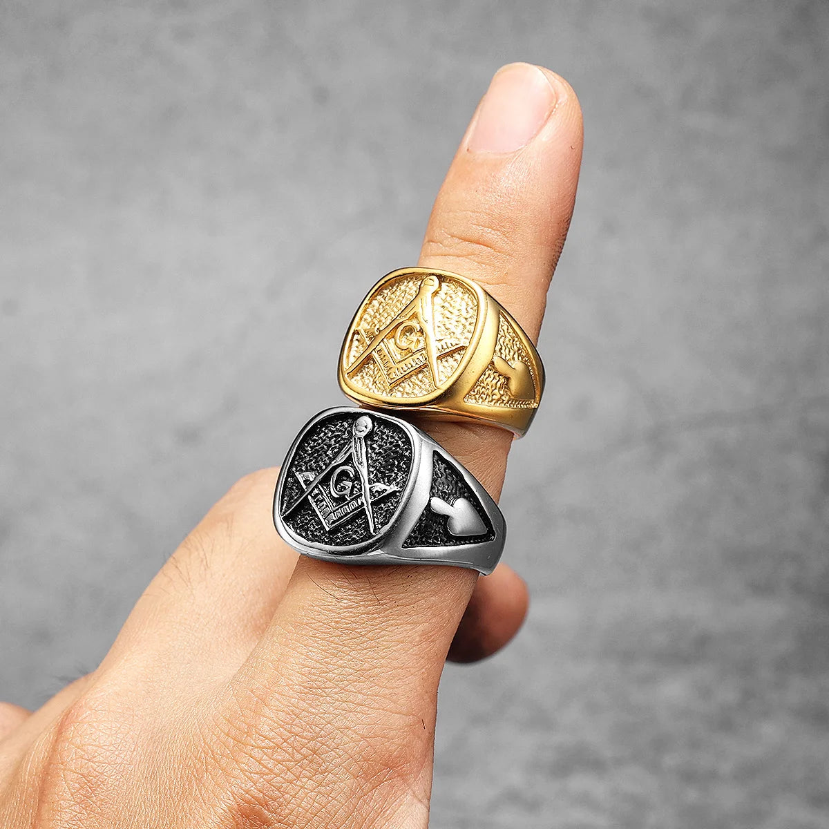 PENDRA Masonic Jewelry Punk Ring