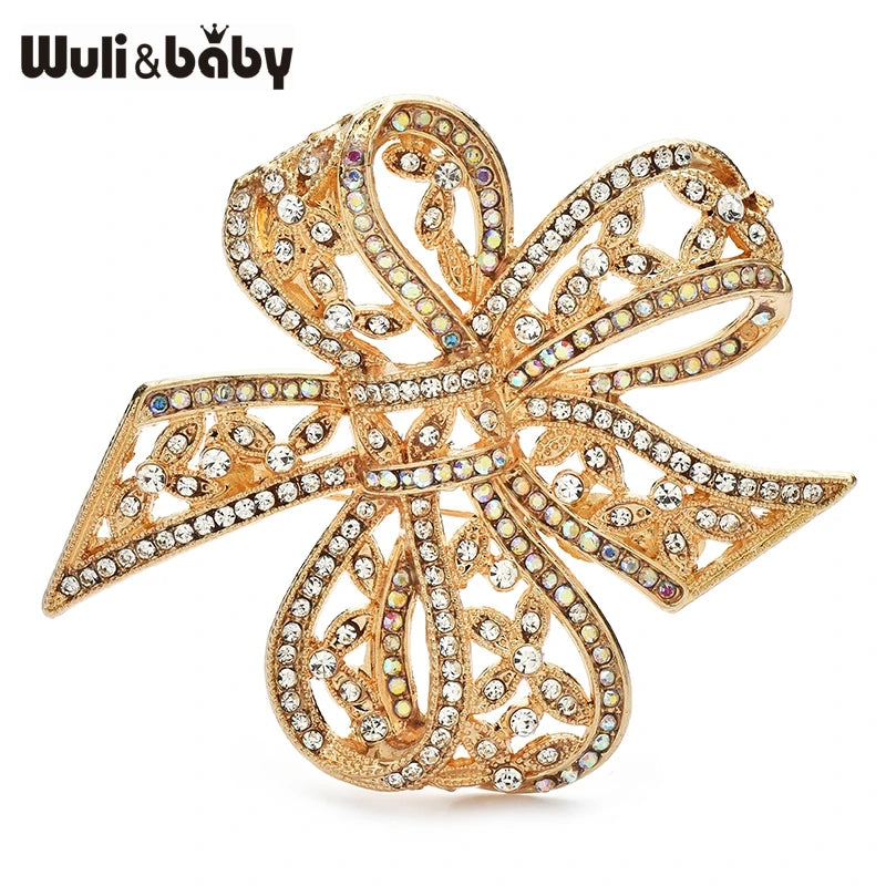 PENDRA Bellavie 4-Color Luxury Rhinestone Bowknot Brooch