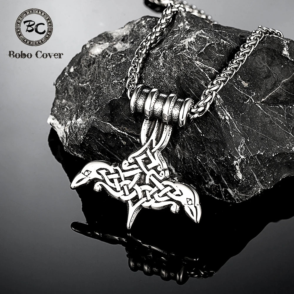 PENDRA Crow Rune Celtic Necklace