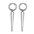 Gothic Silver Color Rivet Drop Earrings for Women Men Punk Hip Hop Metal Geometric Cone Pendant Earrings Y2K Party Jewelry Gift