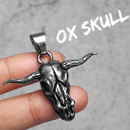 PENDRA Bull OX Skull Steel Necklace