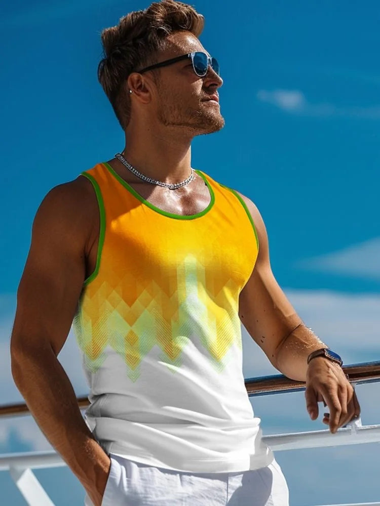 PENDRA Sleeveless Hawaiian Seaside T-Shirt