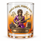 Purple Rain Inspired Whiskey Glass Collectible Drinkware Music Fan Gift Decorative Glass Tumbler