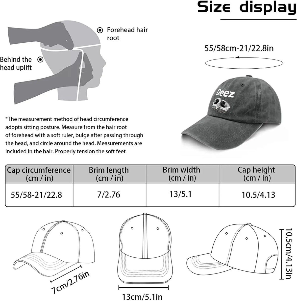 Deez Funny Trucker Hat for Men Women, Adjustable Snapback Cap, Humor Gag Gifts