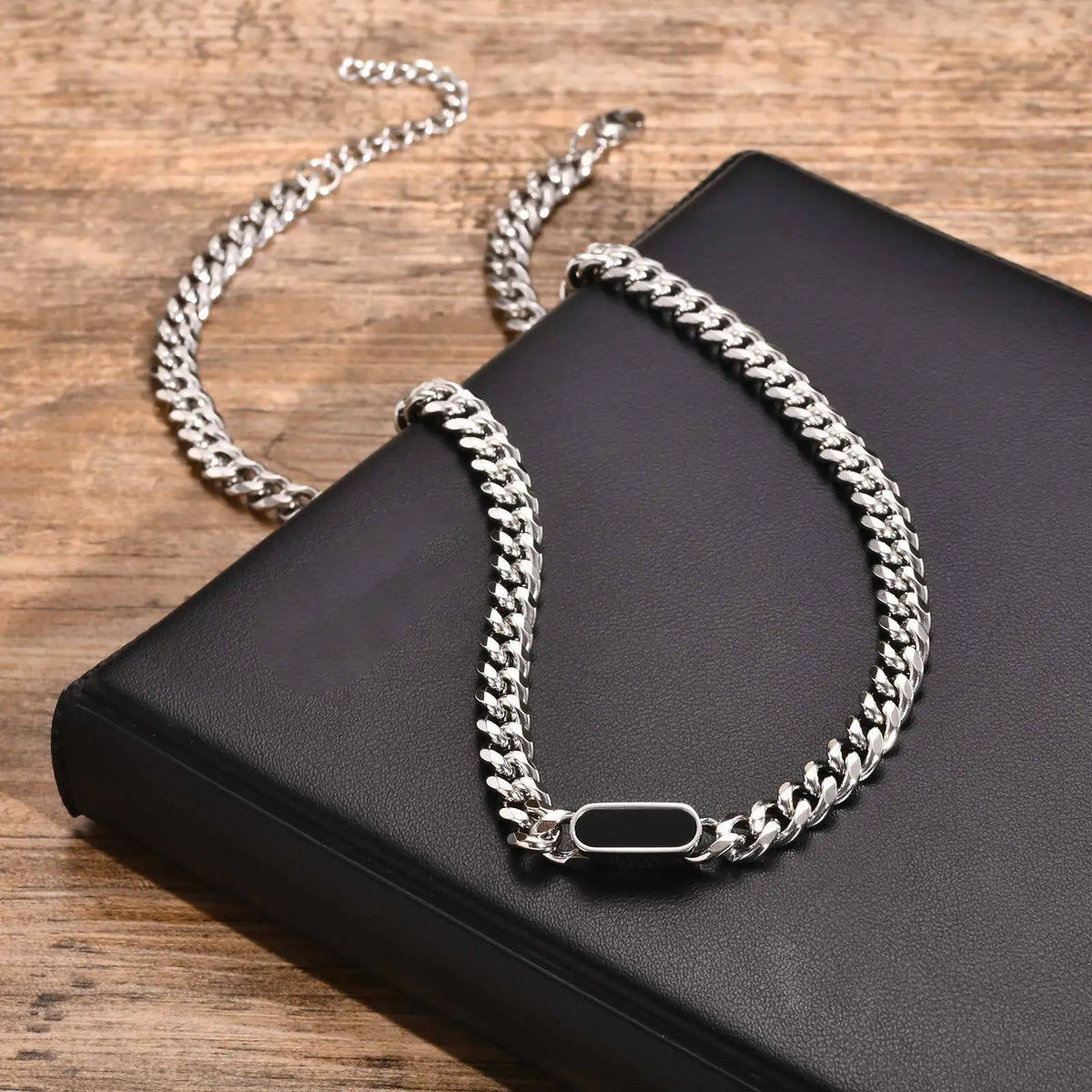Mens Choker Necklace,Stainless Steel Cuban Link Chain Collar,Trendy Casual Hip Hop Jewelry Gifts for Boys
