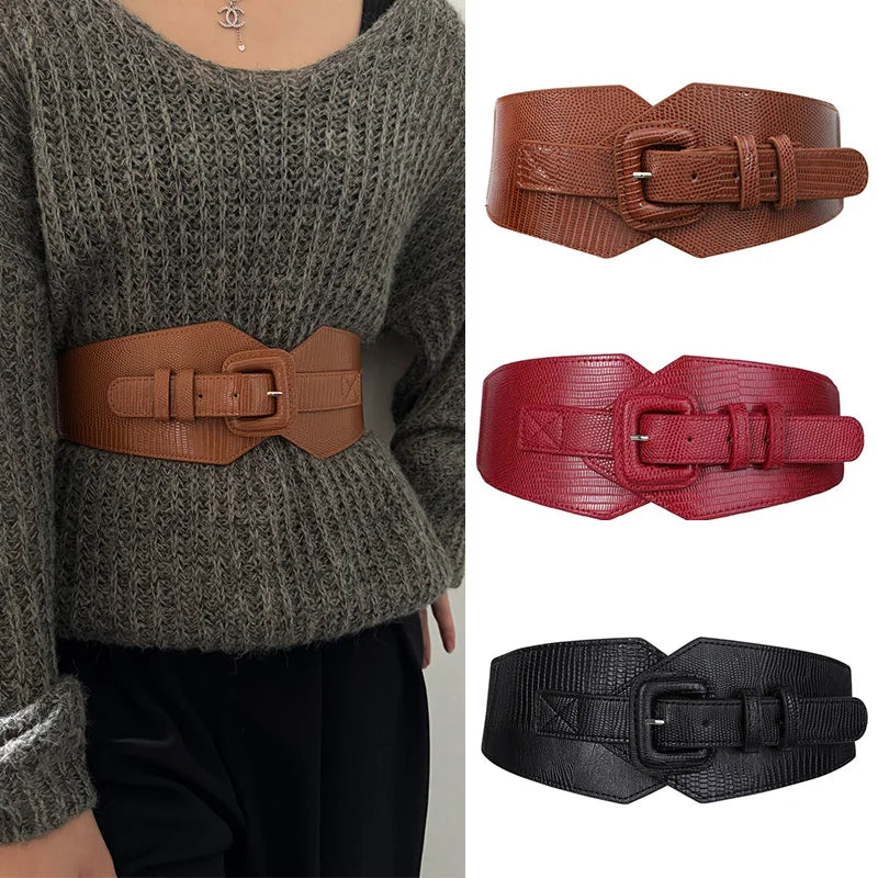 PENDRA Aureene Leather Corset Wide Belt