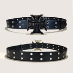 PENDRA Rheaaya Leather Cross Buckle Cross Korean Belt