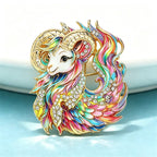 PENDRA Charm Rhinestone Goat Brooch