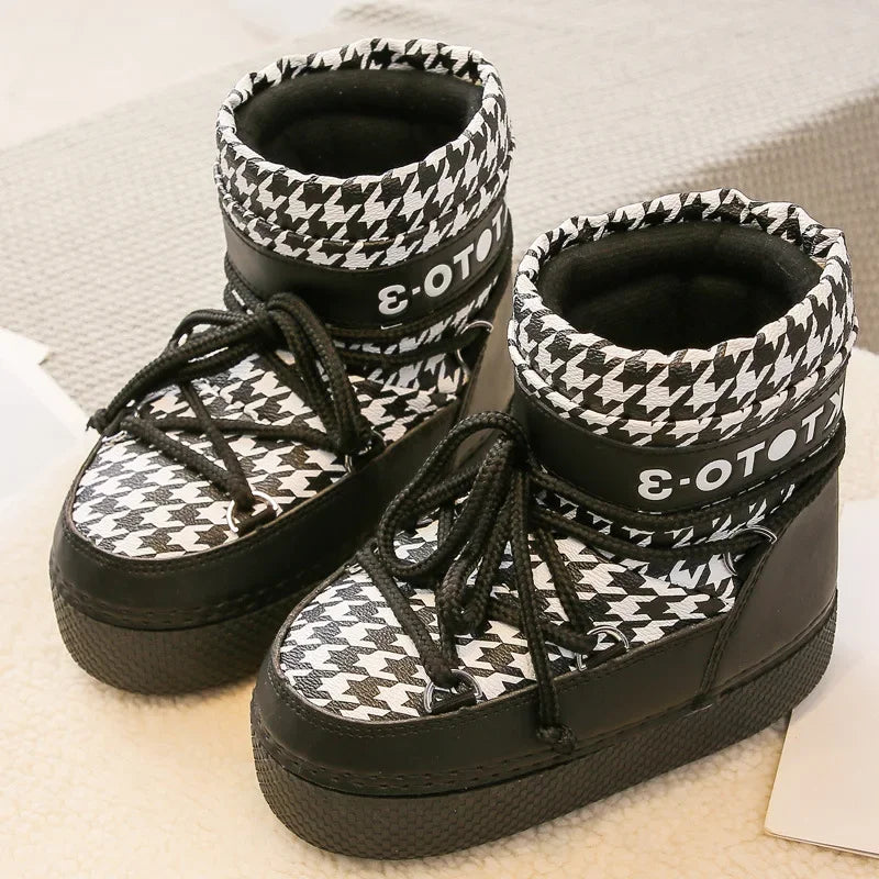 -40 2025 New Women's Winter Moon Medium Tube Waterproof Space Ankle Snow Boots