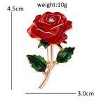 PENDRA Rosalia June Birthday Red Enamel Rose Brooch