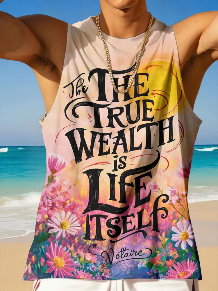 Stylish Hawaiian Tank Tops For Men Sleeveless Summer Casual Men's T-shirts Outdoor Beach Men's Loose Tank Tops 3D Printing