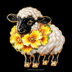 PENDRA Meadow 6-Color Floral Sheep Animal Brooch