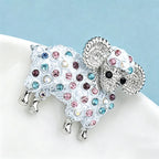 PENDRA Zodiacwool Multi-Color Rhinestone Goat Brooch