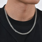 Minimalist Chain Links Necklaces for Men Boys,5MM Stainless Steel Double-Layer Rolo Links Collars,Classic Jewelry Gifts