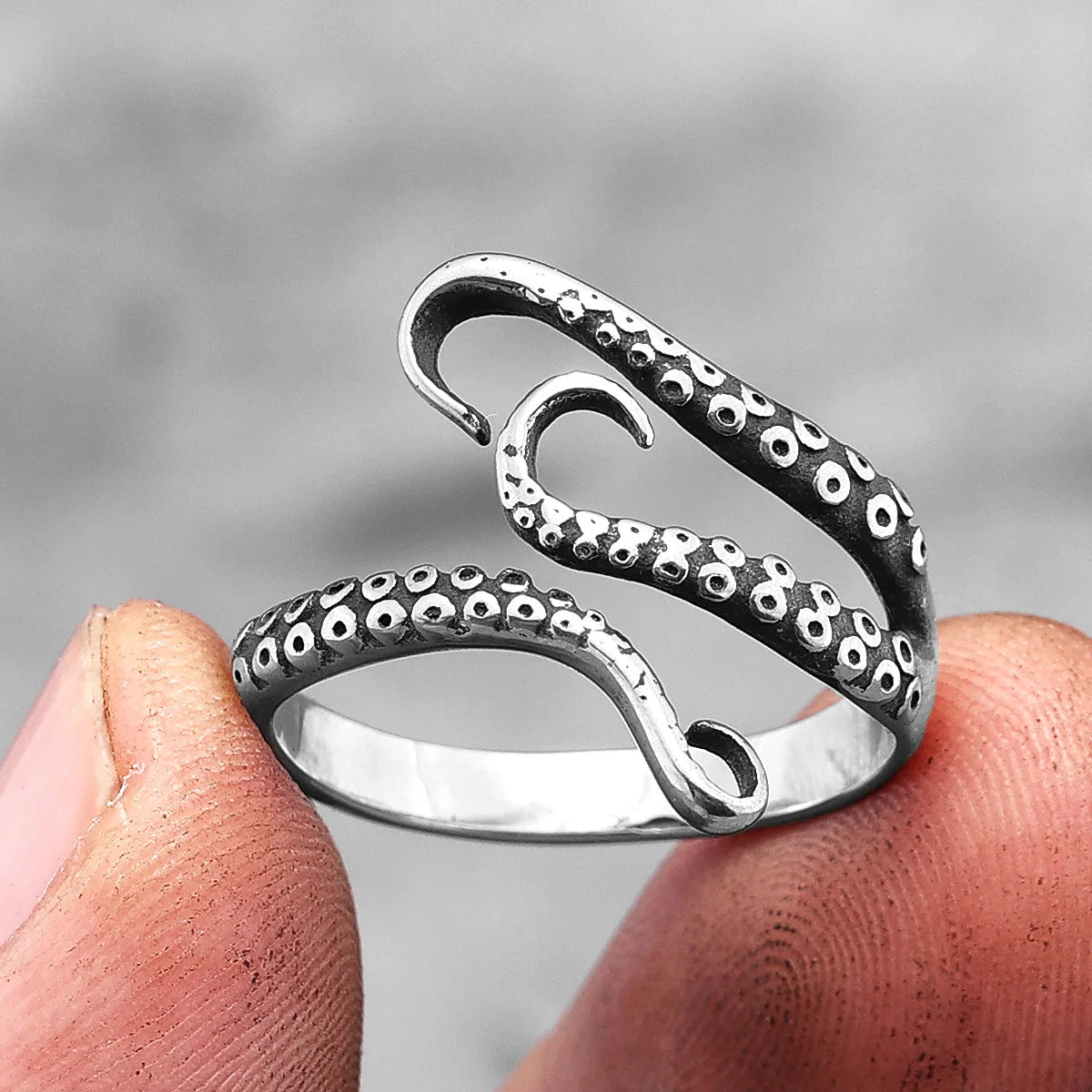 PENDRA Octopus Tentacles Couple Steel Ring