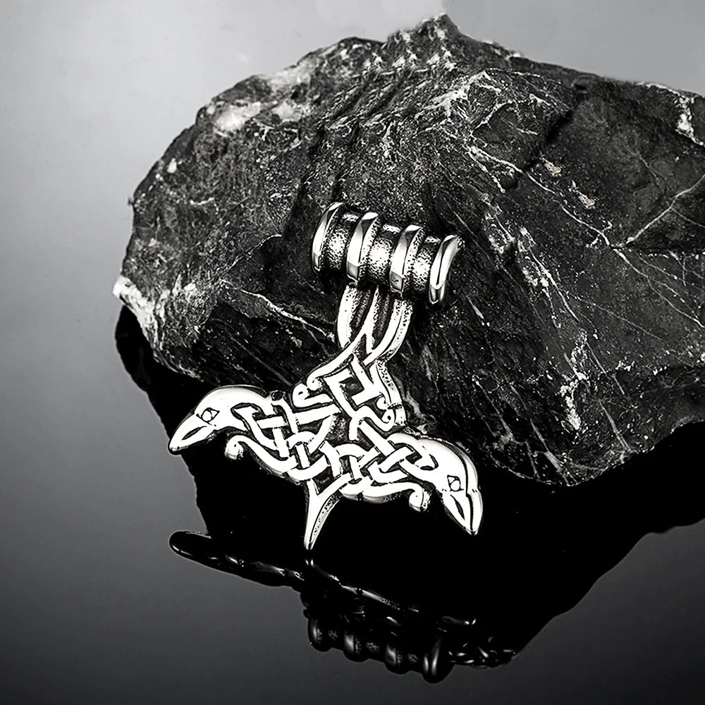PENDRA Crow Rune Celtic Necklace