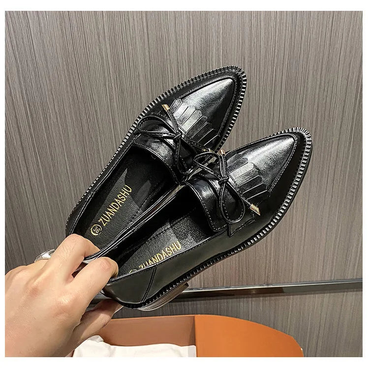 PENDRA Leather Platform British Small Shoes