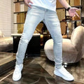 PENDRA Heavy Industry Holes Versatile Slim Distressed Ripped Denim Pants
