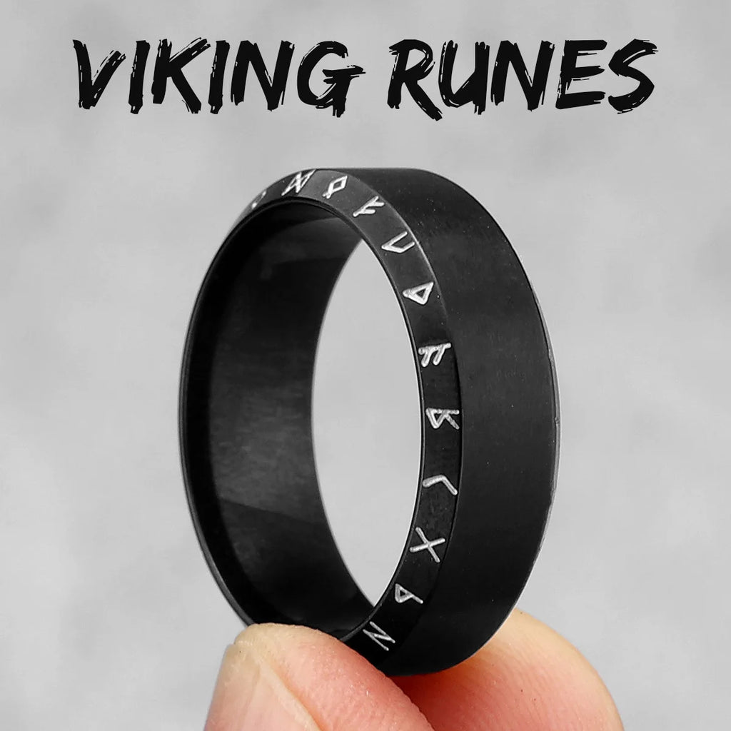 PENDRA Vikings Runes Boyfriend Steel Ring