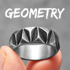 PENDRA Minimalism Cuts Rock Steel Ring