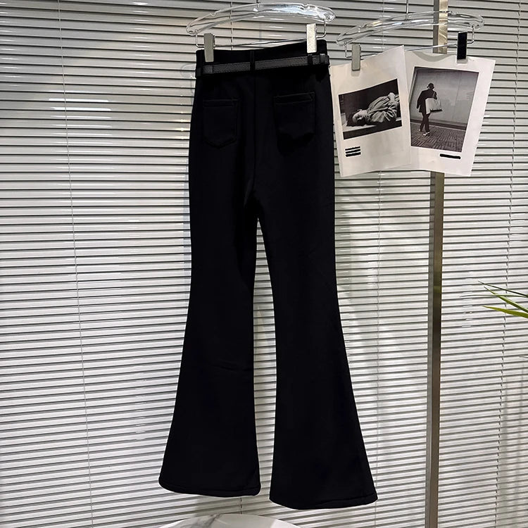 PENDRA Micro Flared Velvet Pants
