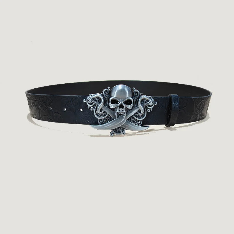 PENDRA Velaellea Leather Skull Gothic Belt