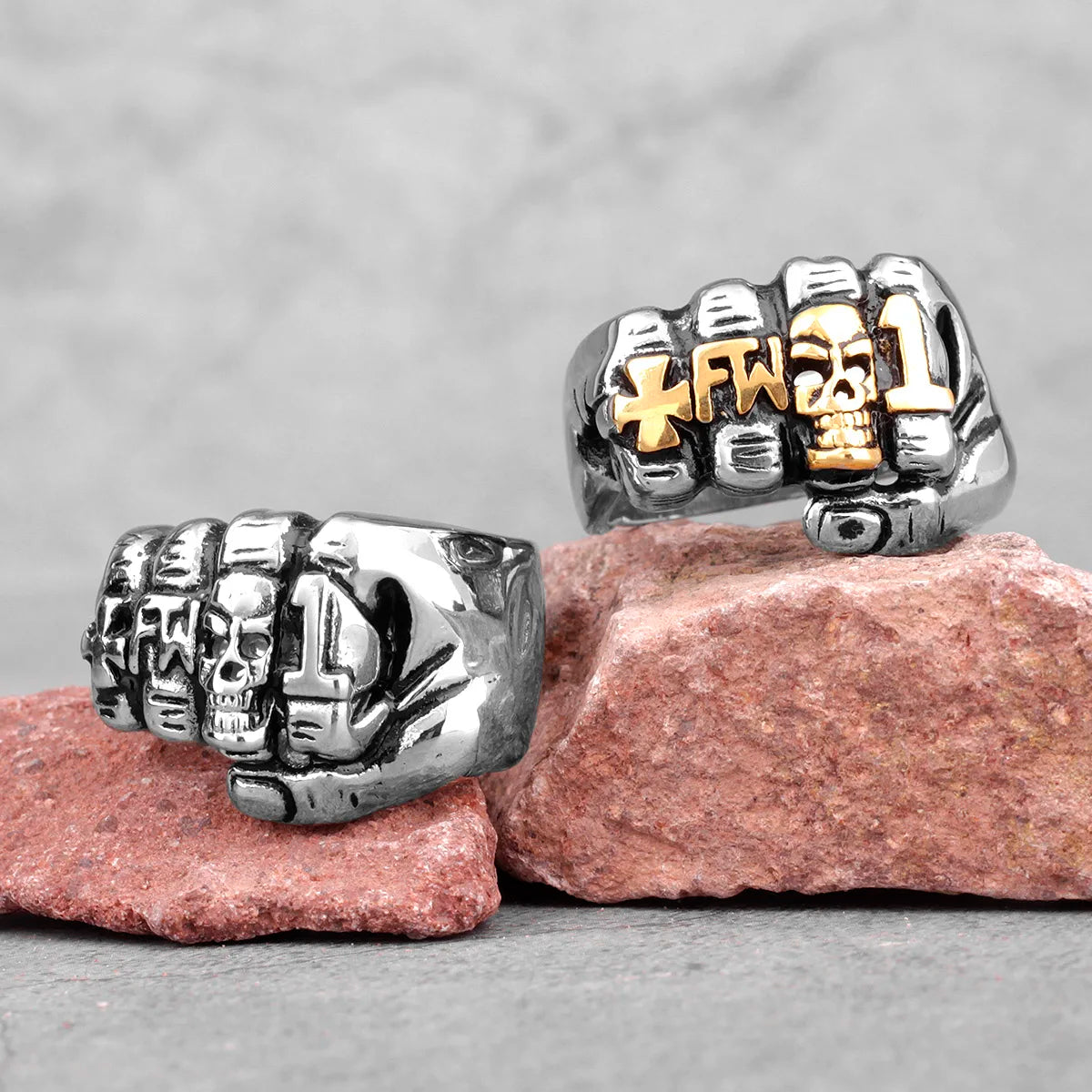 PENDRA Fist Punch Skull Steel Ring