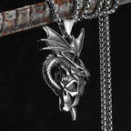 PENDRA Dragon Skull Steel Necklace